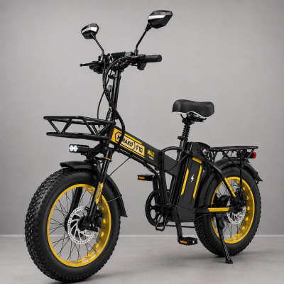 Електровелосипед MINAKO F10 MAX 1200W 48V 21\26\30Ah жовтий| зі знімним акумулятором 